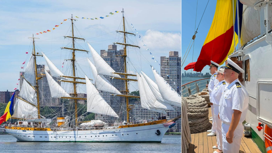 După 50 de ani, la New York! Nava-Școală MIRCEA a participat la Parada Velierelor desfășurată pe râul Hudson