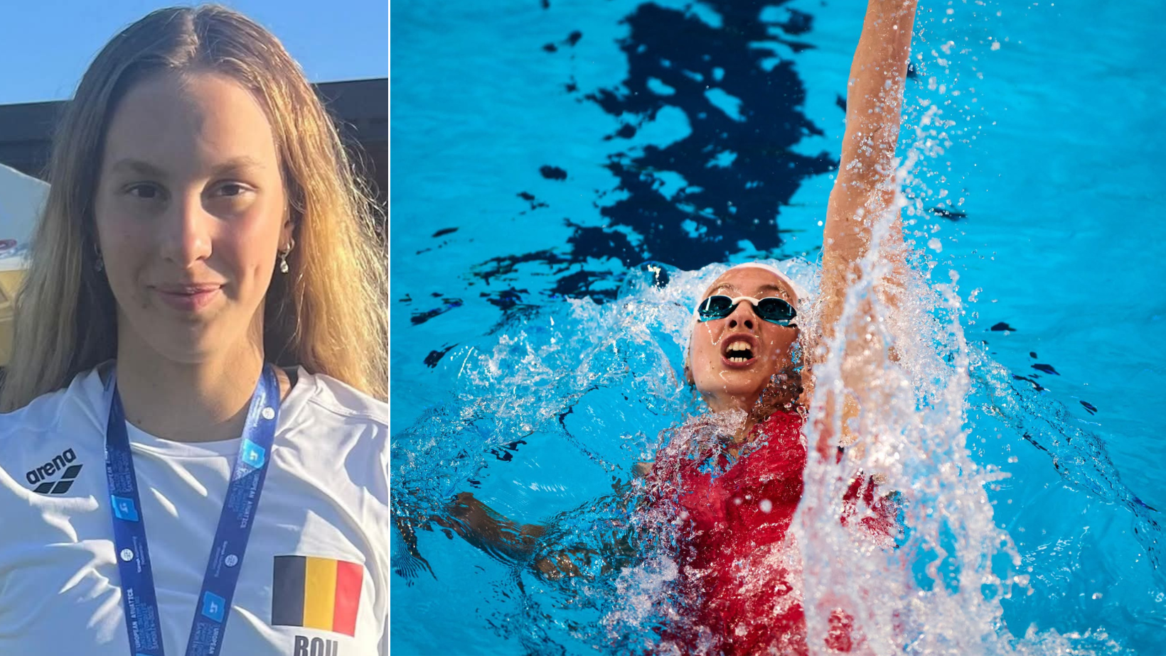 Daria Silișteanu, în finala probei de 50 m spate la Campionatul European de juniori de la Munchen