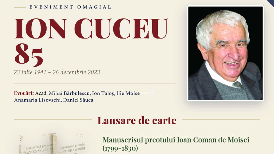 Eveniment omagial dedicat profesorului Ion Cuceu la 85 de ani de la naștere