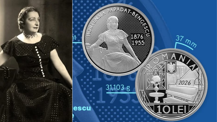 BNR a lansat o monedă din argint dedicată aniversării a 150 de ani de la nașterea scriitoarei Hortensia Papadat-Bengescu
