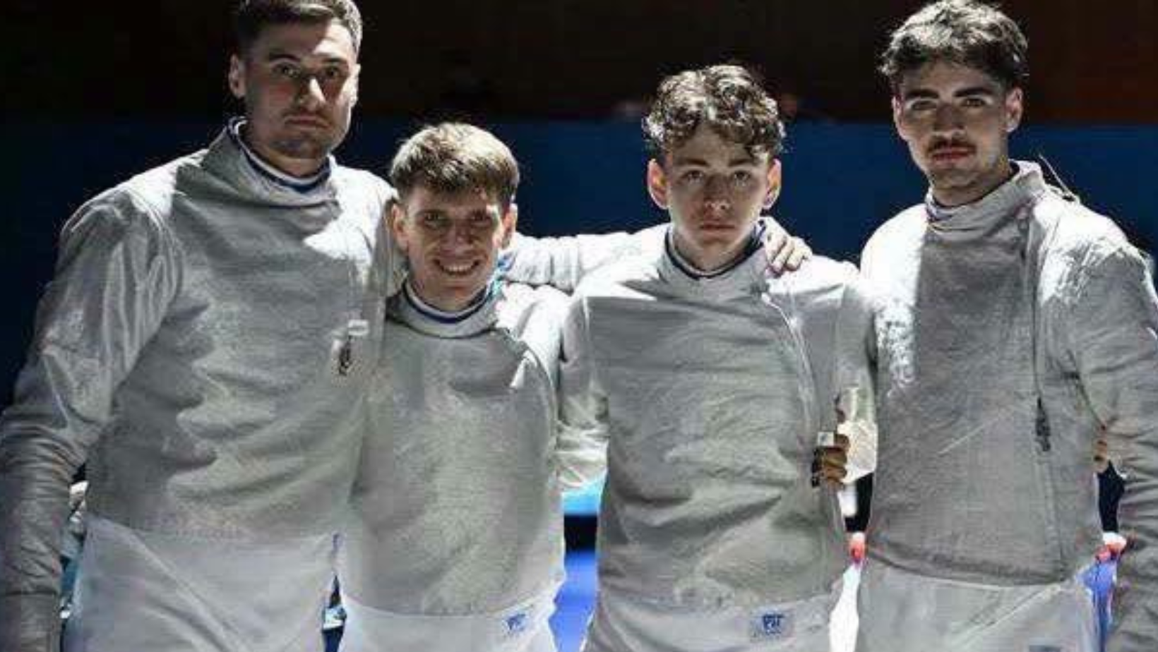 Echipa masculină de sabie a României, pe podiumul Campionatelor Mondiale din China