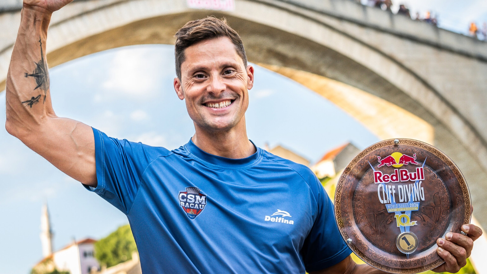 Constantin Popovici a câștigat etapa Red Bull Cliff Diving World Series de la Mostar