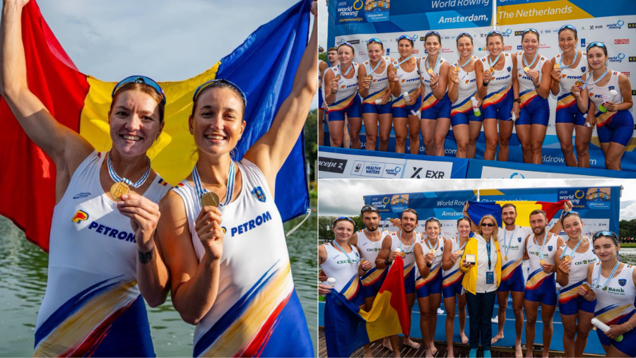 Imnul României a răsunat de trei ori la Campionatele Mondiale de Canotaj de la Amsterdam