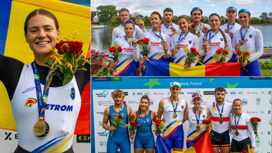 România, locul 1 pe națiuni la Campionatele Europene de Canotaj Under 23 cu 9 medalii de aur și 1 medalie de argint