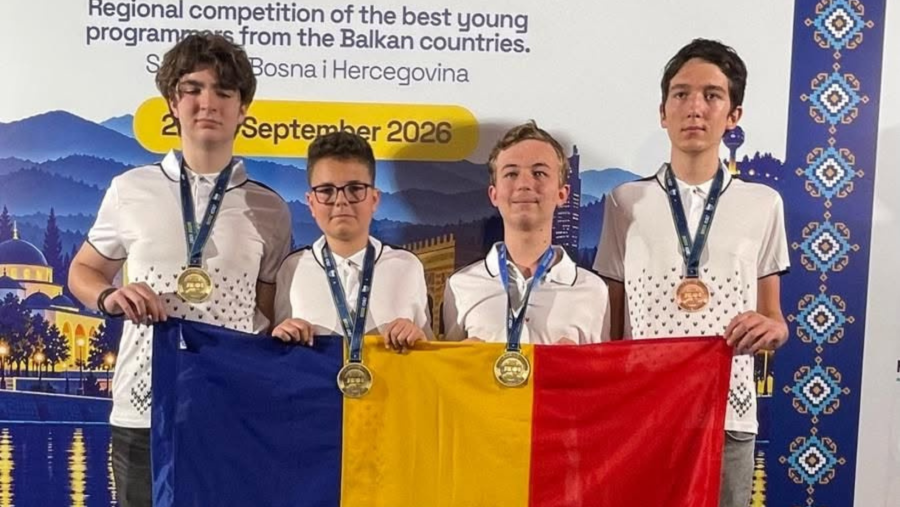Elevii români au câștigat 3 medalii de aur și 1 de bronz la Olimpiada Balcanică de Informatică pentru Juniori 2026