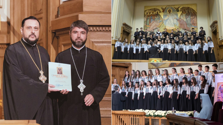 Corul de Copii și Tineri NEOS din Arad, dirijat de Părintele Gabriel Streulea, premiat la Palatul Patriarhiei