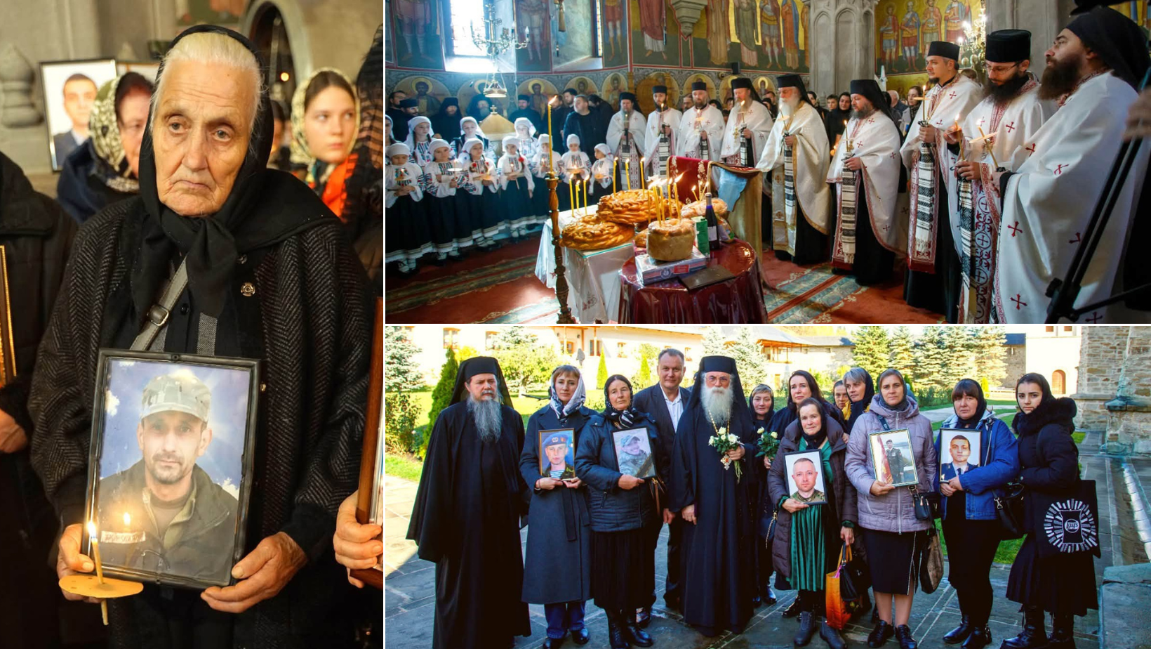 Românii căzuți în războiul din Ucraina, pomeniți la Mănăstirea Putna