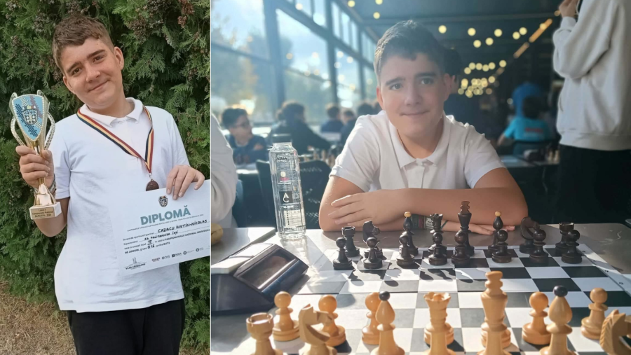 Performanță deosebită pentru șahul românesc: La doar 12 ani, Iustin Nicolas Cazacu urcă pe podiumul Național U16